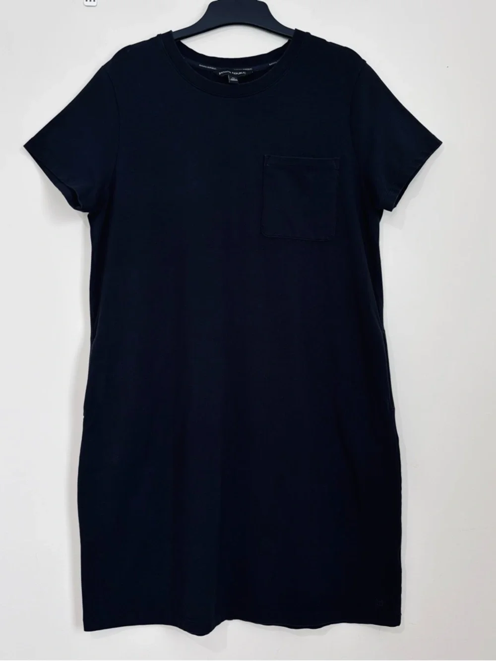 Banana Republic slouchy office black short sleeve pullover T-shirt dress Women M - Picture 3 of 16